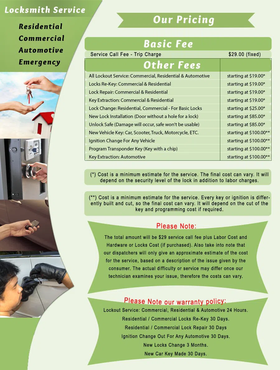 Pompano Beach Expert Locksmith Pompano Beach, FL 954-281-3390 - price-list-c-22